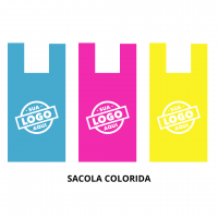 Sacola Alça Camiseta 40x50 (500un) Colorida